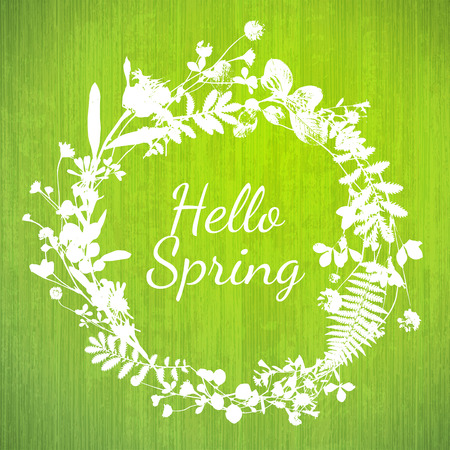 lettering with floral elementsのイラスト素材