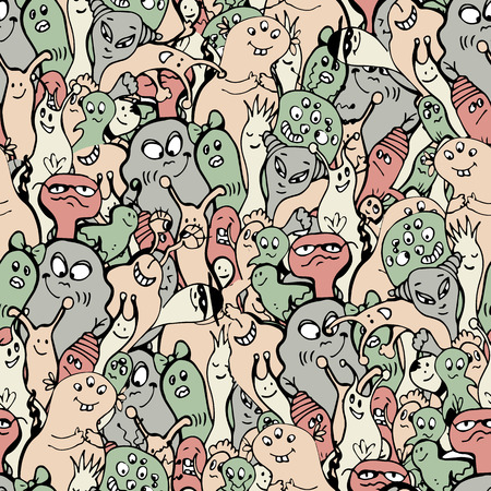 Monsters seamless backgroundのイラスト素材