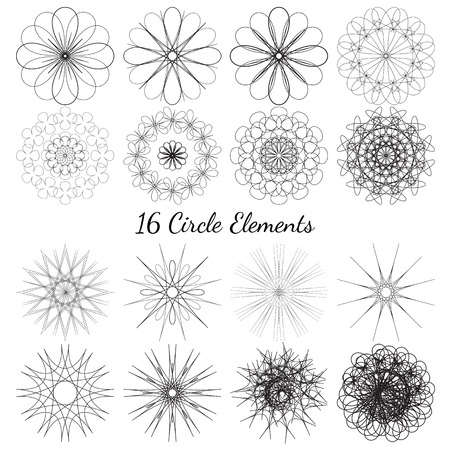Set of circle elementsのイラスト素材