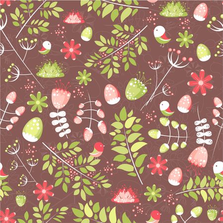 Floral seamless pattern - vector illustrationのイラスト素材