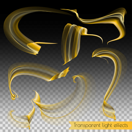 Transparent light effects - colored lighted effect on dark transparented background. Vector illustrationのイラスト素材