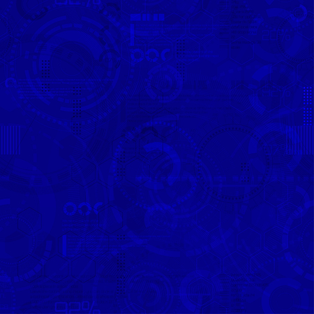 Technology seamless background - circle modern elements endless designのイラスト素材