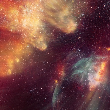 Galaxy illustration, space background with stars, nebula, cosmos clouds on starry sky