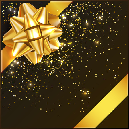 Bow on gift box with confetti and tape, vector illustrationのイラスト素材
