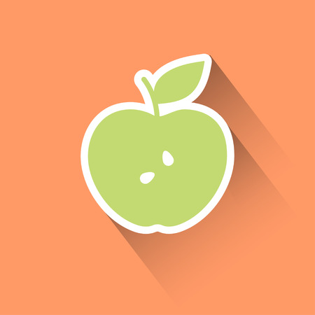 Apple flat iconのイラスト素材