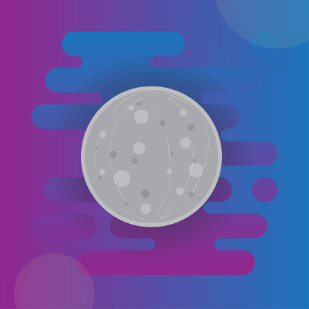 Mercury icon in deep space - flat illustration, space elementsのイラスト素材