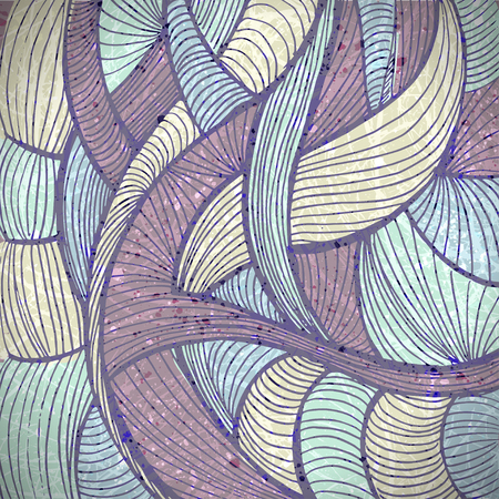 Abstract doodle background in retro colors with texturesのイラスト素材