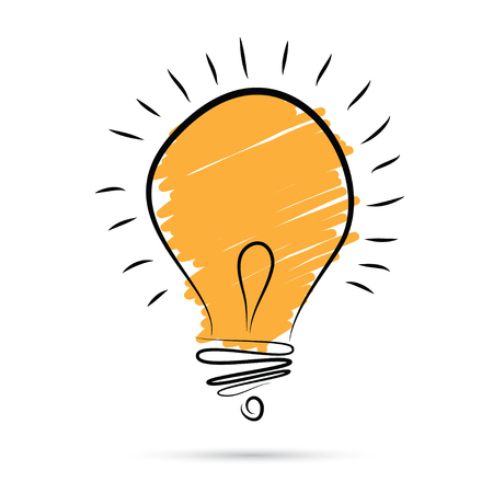 Great new idea concept - bulb with hand draw elementsの写真素材