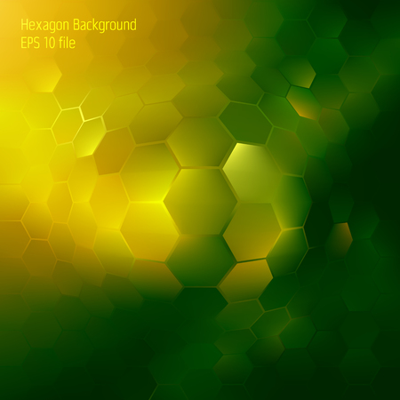 Vector abstract hexagon geometrical background. Technology pattern with shiny hexagon formsのイラスト素材