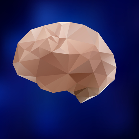 Human brain triangle illustration. Triangled brain, medical modelのイラスト素材