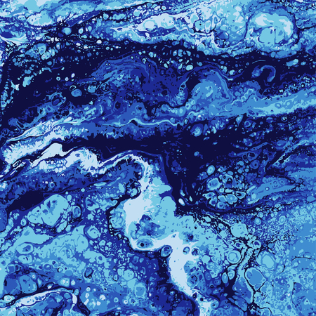 Liguid watercolor and ink abstract colored painting. Wet panted illustration, abstract background and wallpaper. blue color. Vector illustration.のイラスト素材