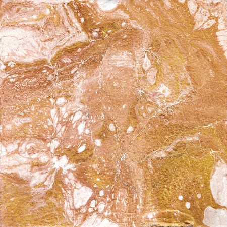 White and golden marble texture. Hand draw painting with marbled texture and gold and bronze colors. Gold marble background. Abstract marble pattern. Liquid painting, liquid techniqueの写真素材