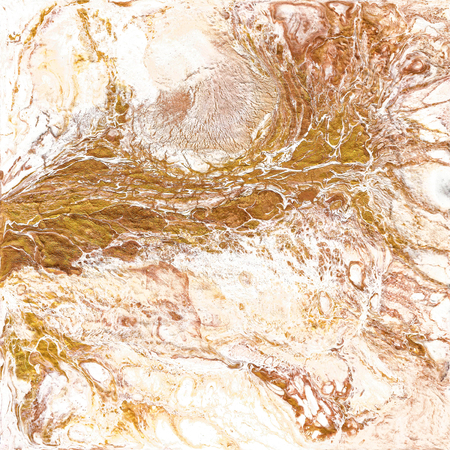 White and golden marble texture. Hand draw painting with marbled texture and gold and bronze colors. Gold marble background. Abstract marble pattern. Liquid painting, liquid techniqueの写真素材