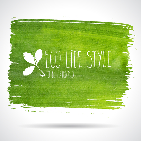 Ecology green banner, eco green textured banner. Green banner with textureのイラスト素材
