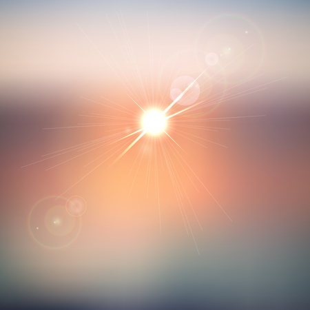 Summer and travel blurred background for traveling design with sun glares and travel letteringの写真素材