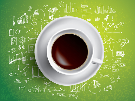 Coffee cup concept sketch of business infographics.のイラスト素材