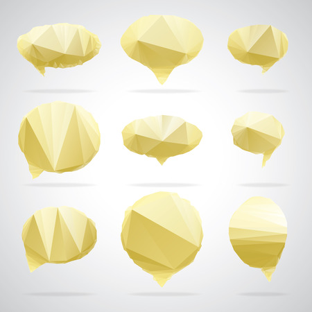 Triangle speech clouds - vector triangular illustration, speech bubbleのイラスト素材