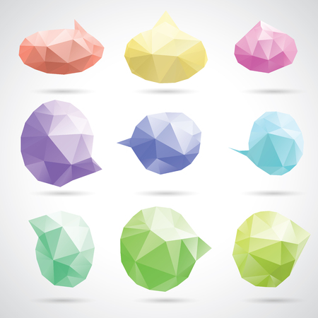 Triangle speech clouds - vector triangular illustration, speech bubbleのイラスト素材