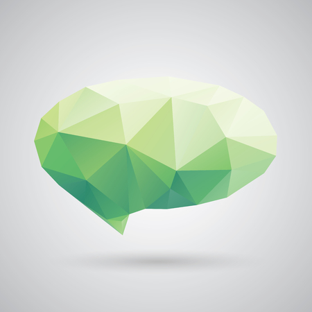 Triangle speech clouds - vector triangular illustration, speech bubbleのイラスト素材