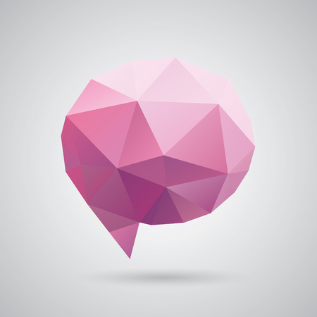 Triangle speech clouds - vector triangular illustration, speech bubbleのイラスト素材