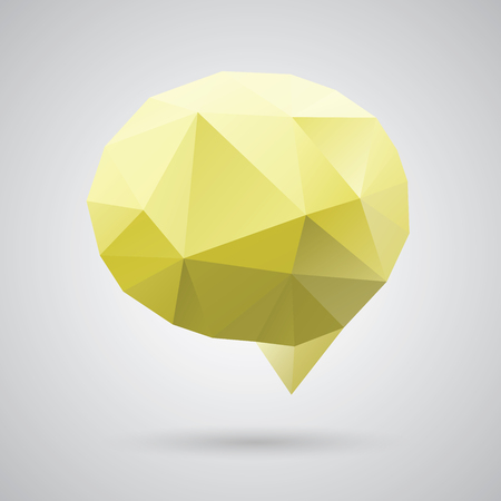 Triangle speech clouds - vector triangular illustration, speech bubbleのイラスト素材