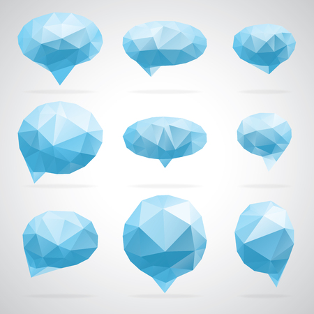 Triangle speech clouds - vector triangular illustration, speech bubbleのイラスト素材