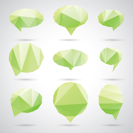 Triangle speech clouds - vector triangular illustration, speech bubbleのイラスト素材