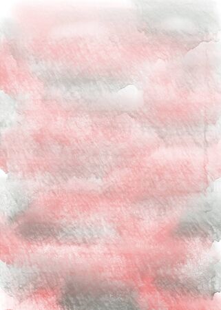 pink and grey watercolor vertical background. Hand draw watercolor backdrop with flowing paint and water. Effect of transparent paper and liquid technique of drawingの写真素材