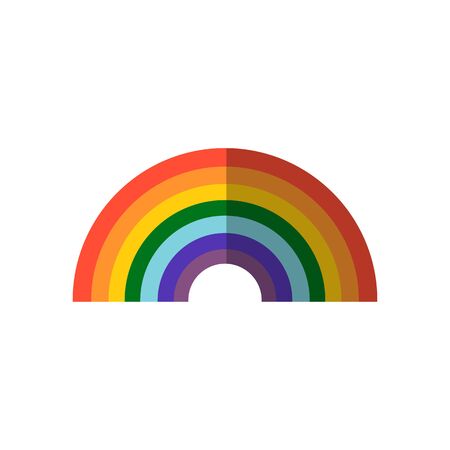 Vector colorful rainbow icon, flat illustration isolated on white background. Homosexual minority concept icon. LGBT concept image. Rainbow spectrum colorsのイラスト素材