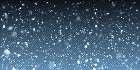 Falling winter christmas realistic snow on transparentのイラスト素材