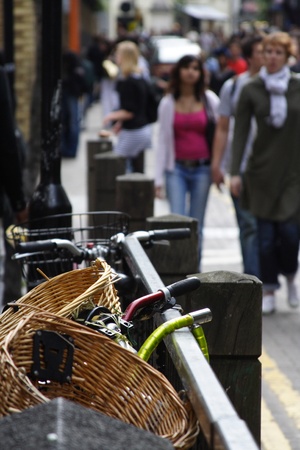London, England - Bikes & the London crowd at historic Covent Gardenのeditorial素材