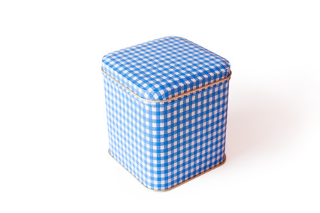 Rectangular tin closed box on a whiteの写真素材