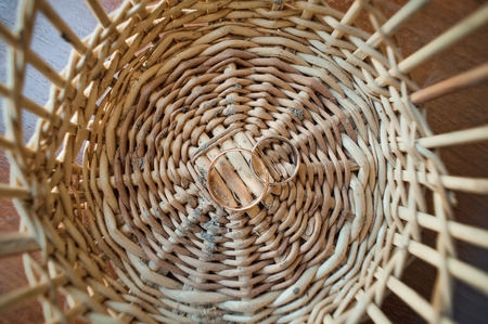 wedding golden ringsの写真素材