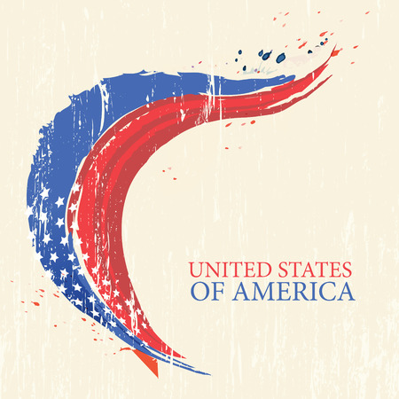 4th of july American independence day greeting card with flagのイラスト素材