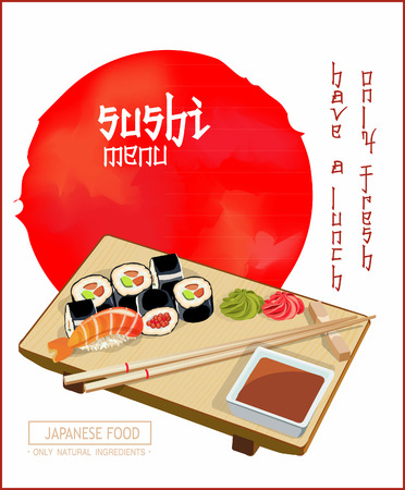 Sushi menu.Vector background in vintage style.のイラスト素材