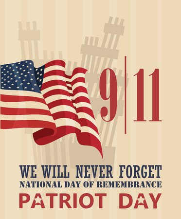 911 Patriot Day, September 11. Never Forget. National day of remembrance.のイラスト素材