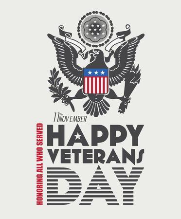 Veterans day poster. US military armed forces soldier in silhouette salutingのイラスト素材