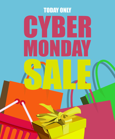 Cyber monday poster. Sale and discountのイラスト素材