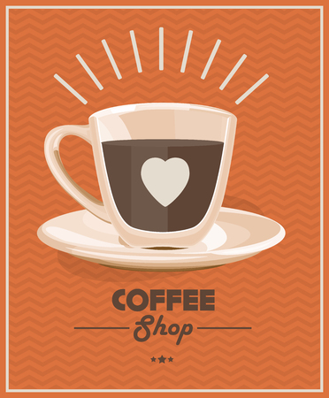 Poster with a coffee cup. Vectorのイラスト素材