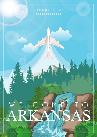 Arkansas american vector poster. USA banner. United States of America themeのイラスト素材