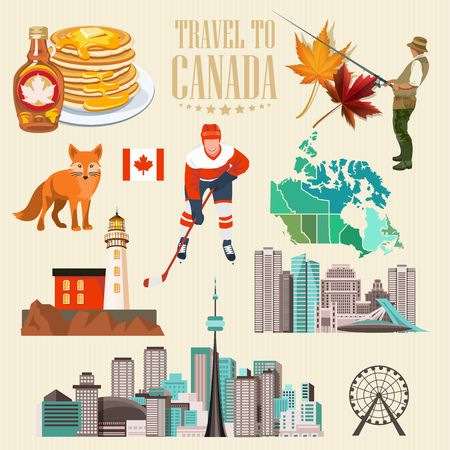Canada. Canadian vector illustration. Travel postcard.のイラスト素材