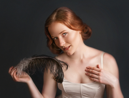 Vintage portrait of pretty woman
