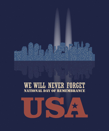 Patriot day vector poster. September 11. 9 / 11のイラスト素材