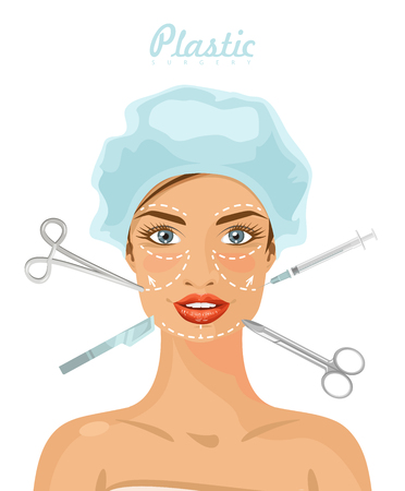 Plastic surgery. Vector illustration.のイラスト素材