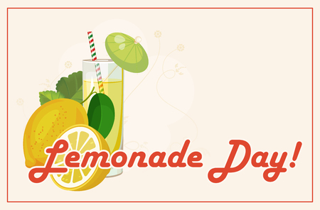 Lemonade Day. Vector flat posterのイラスト素材