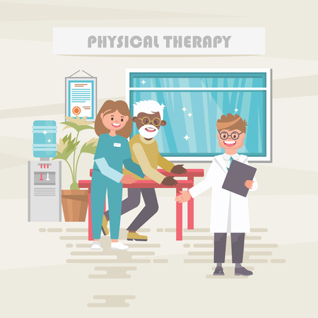 Physical therapy. Medical vector concept. Healthcare and treatment illustration.のイラスト素材