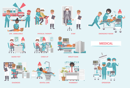 Medical vector concept. Healthcare and treatment illustration.のイラスト素材