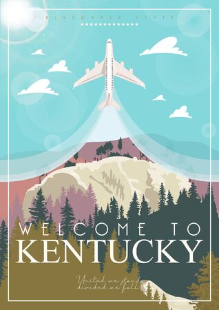 Advertising vector poster of travel to Kentucky, United States.のイラスト素材