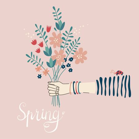 Modern vector illustration with the spring themeのイラスト素材