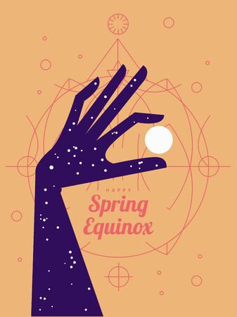 Equinox. Modern concept design. Flat styleのイラスト素材